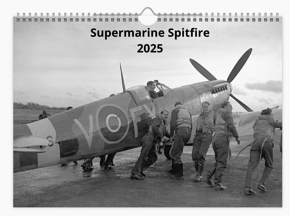 Supermarine Spitfire RAF Fighter 2025 Aircraft Tribute Calendar A4 WALL Calendar