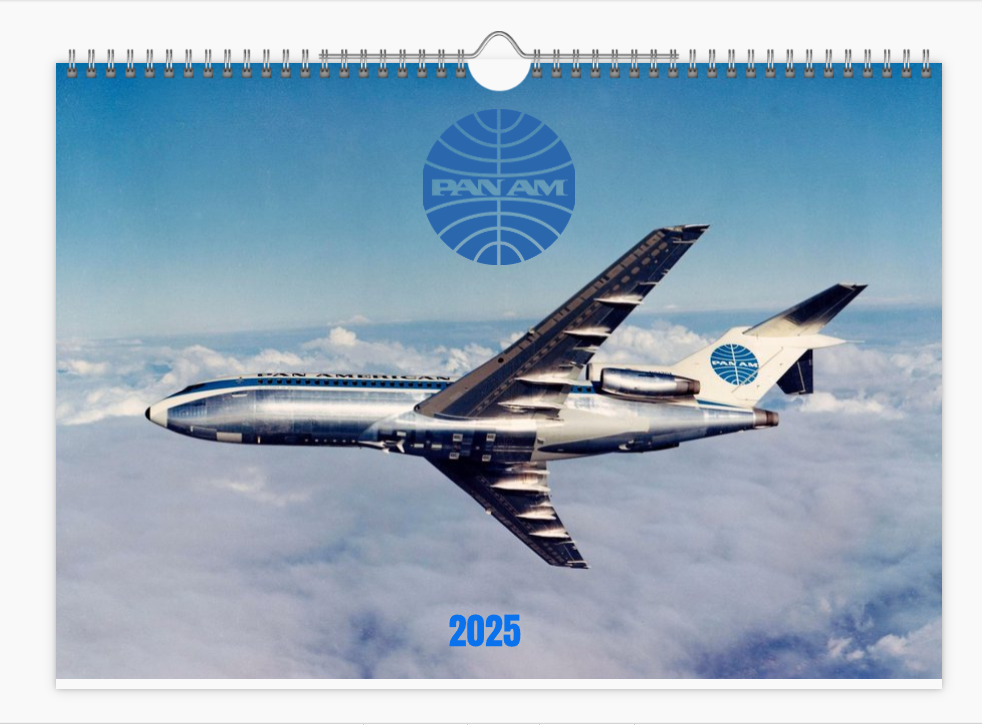PAN AM Pan American World Airways 2025 Aircraft Tribute Calendar A4 WALL Calendar