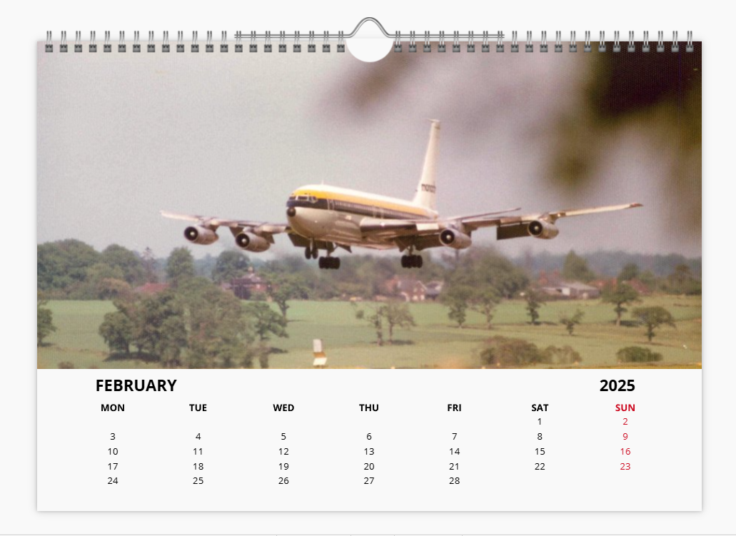 Monarch Airlines 2025 Aircraft Tribute Calendar A4 WALL Calendar