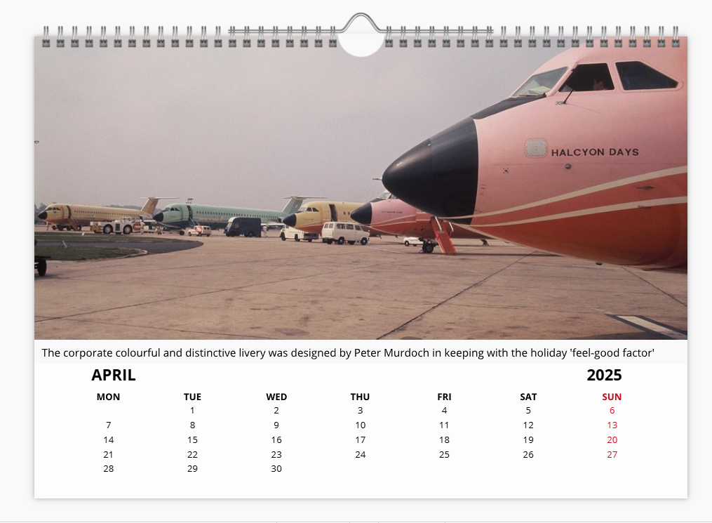 COURT LINE AVIATION 2025 Tribute Calendar A4 WALL Calendar