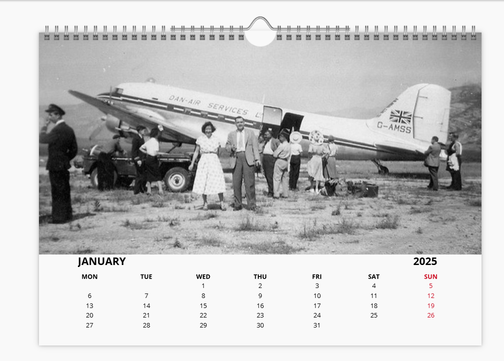 DAN AIR LONDON 2025 Tribute Calendar A4 WALL Calendar