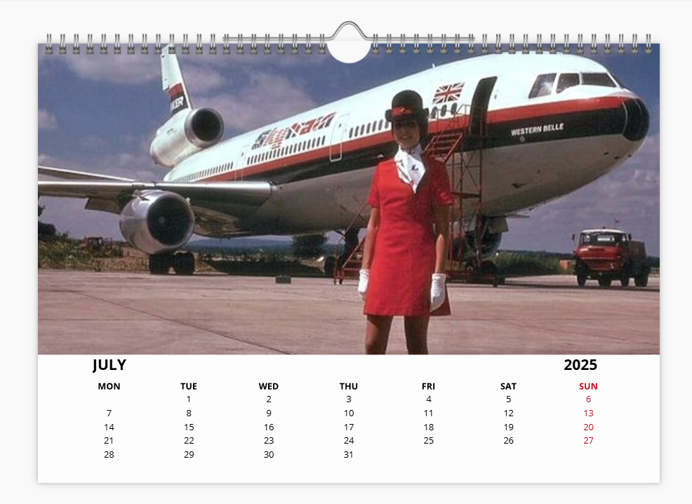 LAKER AIRWAYS 2025 Aircraft Tribute Calendar A4 WALL Calendar