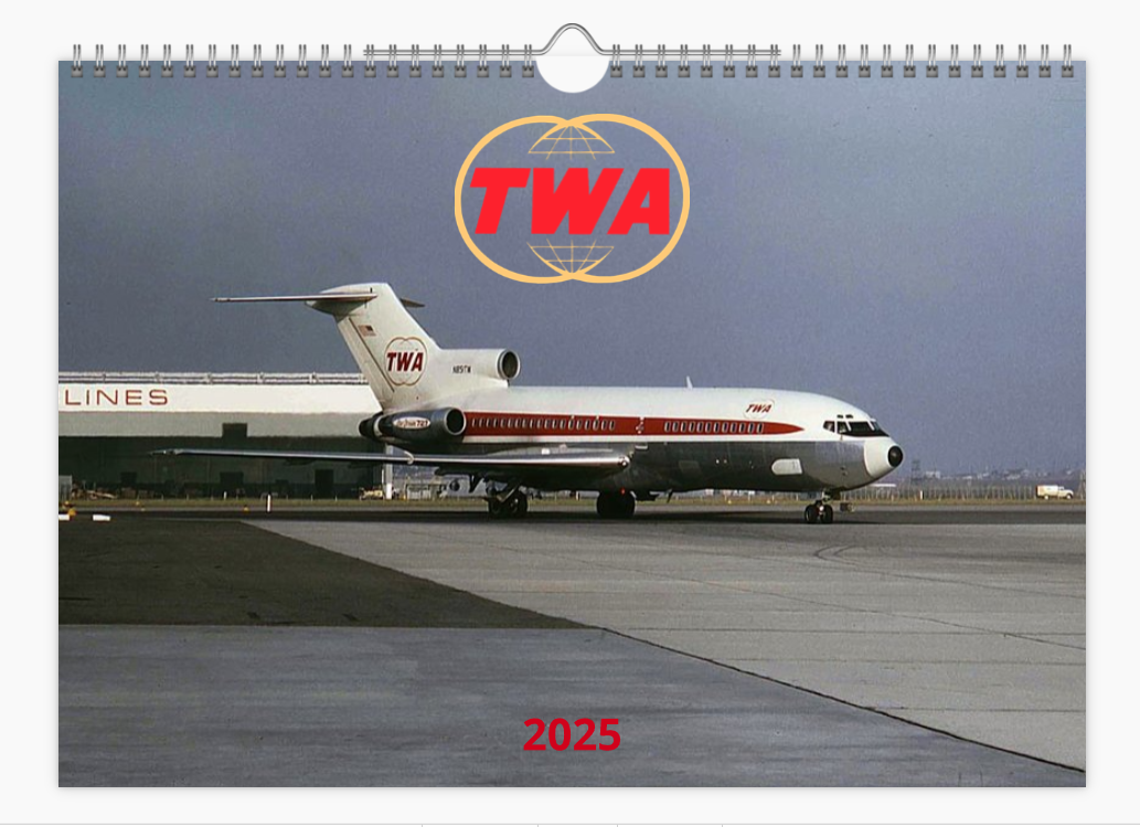 TWA Trans World Airlines 2025 Aircraft Tribute Calendar A4 WALL Calendar