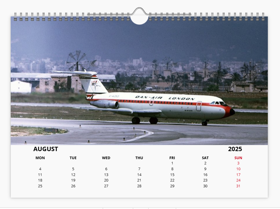 DAN AIR LONDON 2025 Tribute Calendar A4 WALL Calendar