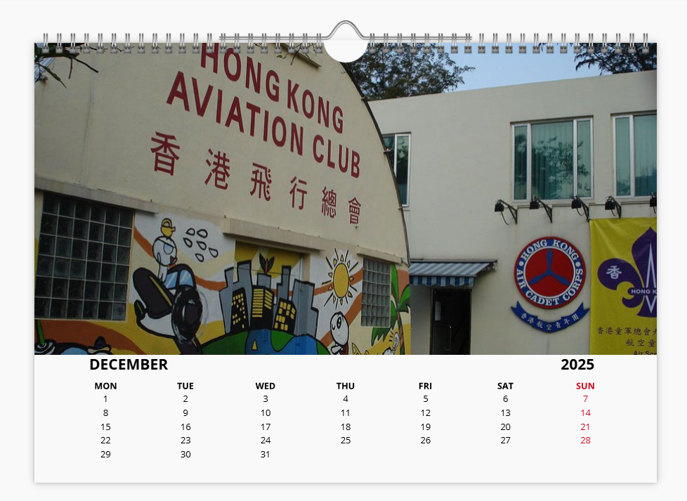 KAI TAK HONG KONG Airport 2025 Tribute Calendar A4 WALL Calendar