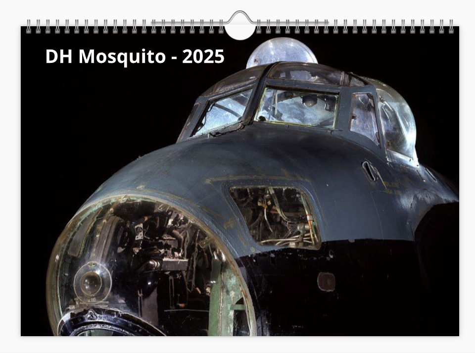DH Mosquito RAF Fighter Bomber 2025 Aircraft Tribute Calendar A4 WALL Calendar