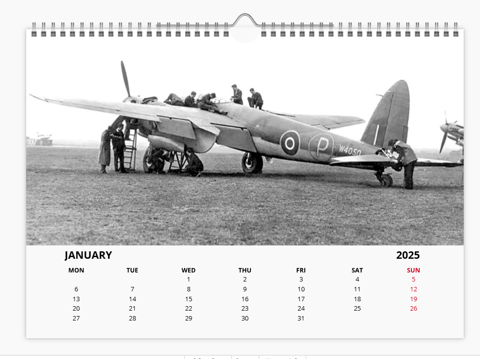 DH Mosquito RAF Fighter Bomber 2025 Aircraft Tribute Calendar A4 WALL Calendar