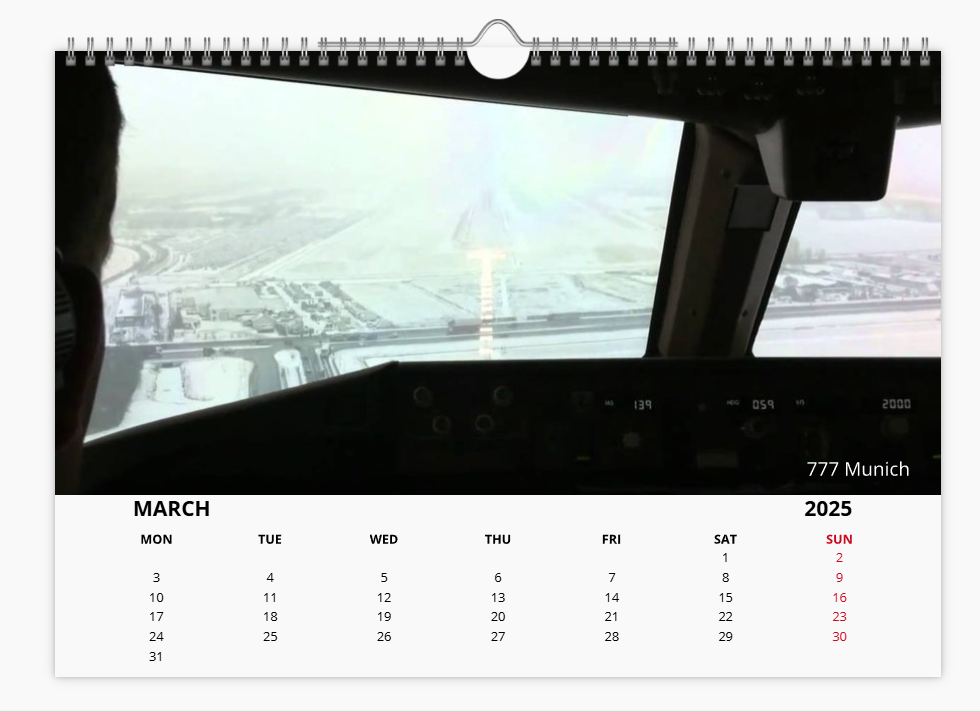 BRITISH AIRWAYS BOEING 777 2025 Tribute Calendar A4 WALL Calendar