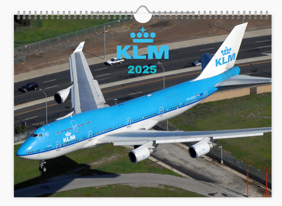 KLM ROYAL DUTCH AIRLINES 2025 Tribute Calendar A4 WALL Calendar