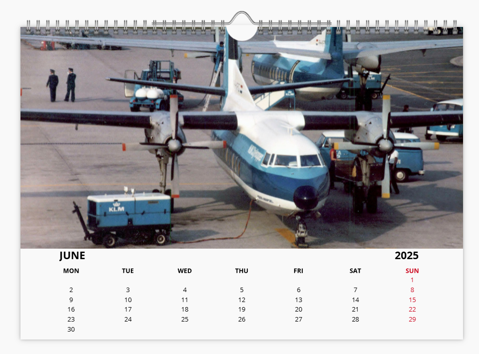 KLM ROYAL DUTCH AIRLINES 2025 Tribute Calendar A4 WALL Calendar