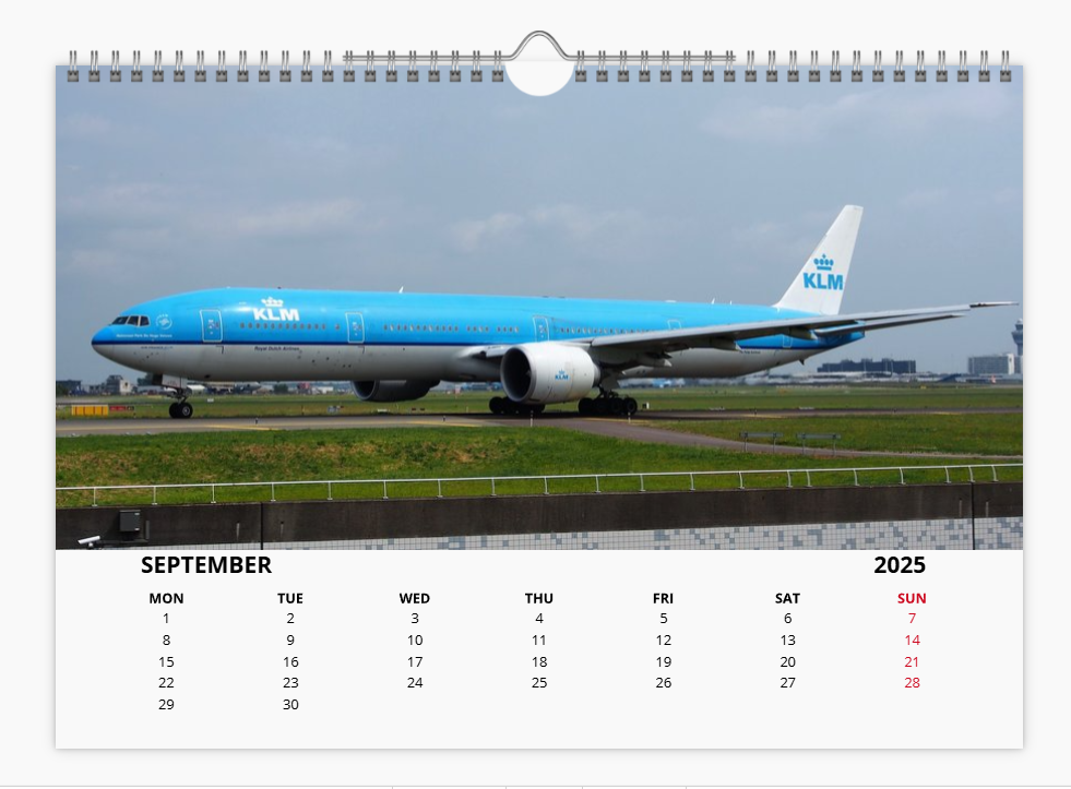 KLM ROYAL DUTCH AIRLINES 2025 Tribute Calendar A4 WALL Calendar