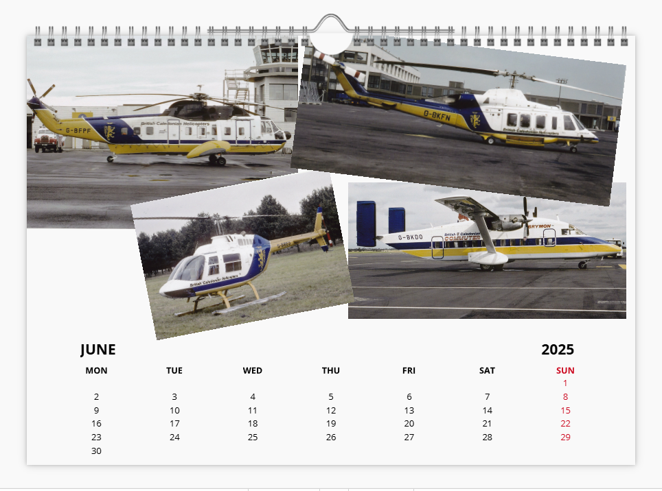 BCAL BRITISH CALEDONIAN 2025 Tribute Calendar A4 WALL Calendar