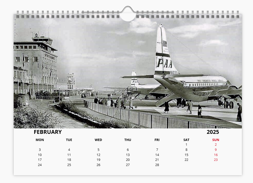 PAN AM Pan American World Airways 2025 Aircraft Tribute Calendar A4 WALL Calendar