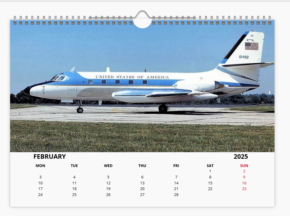 AIR FORCE ONE USAF 2025 Tribute Calendar A4 WALL Calendar
