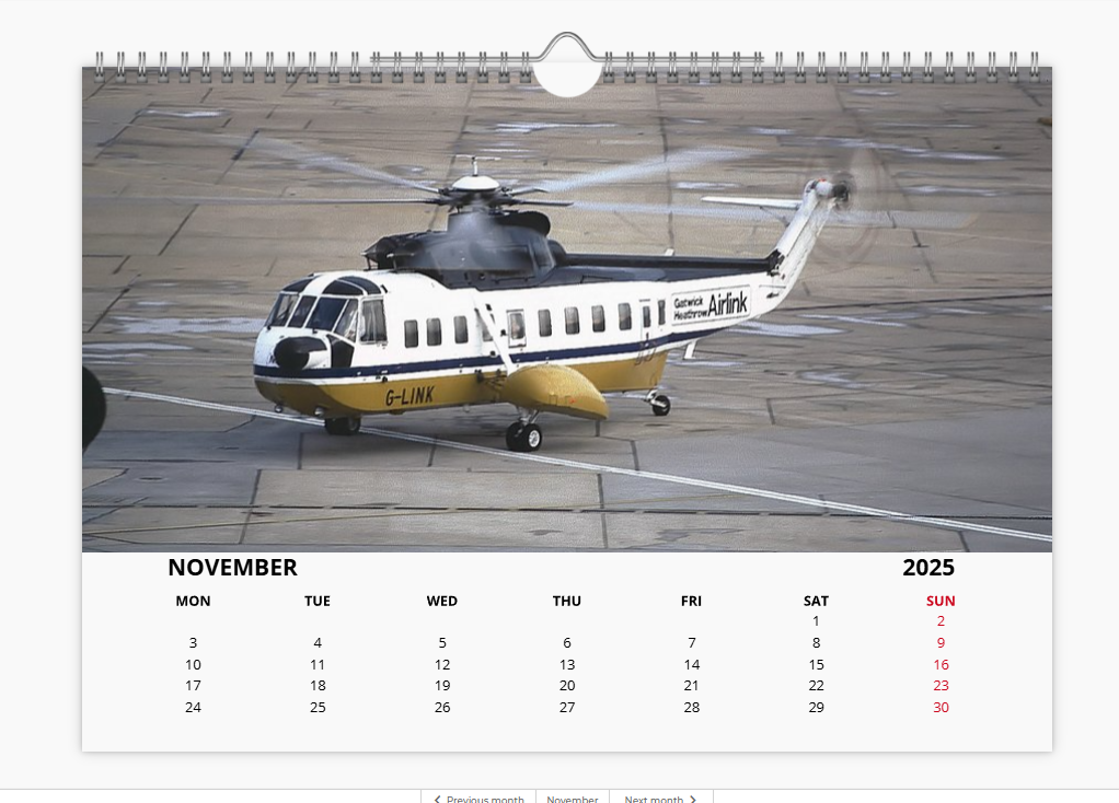 BCAL BRITISH CALEDONIAN 2025 Tribute Calendar A4 WALL Calendar