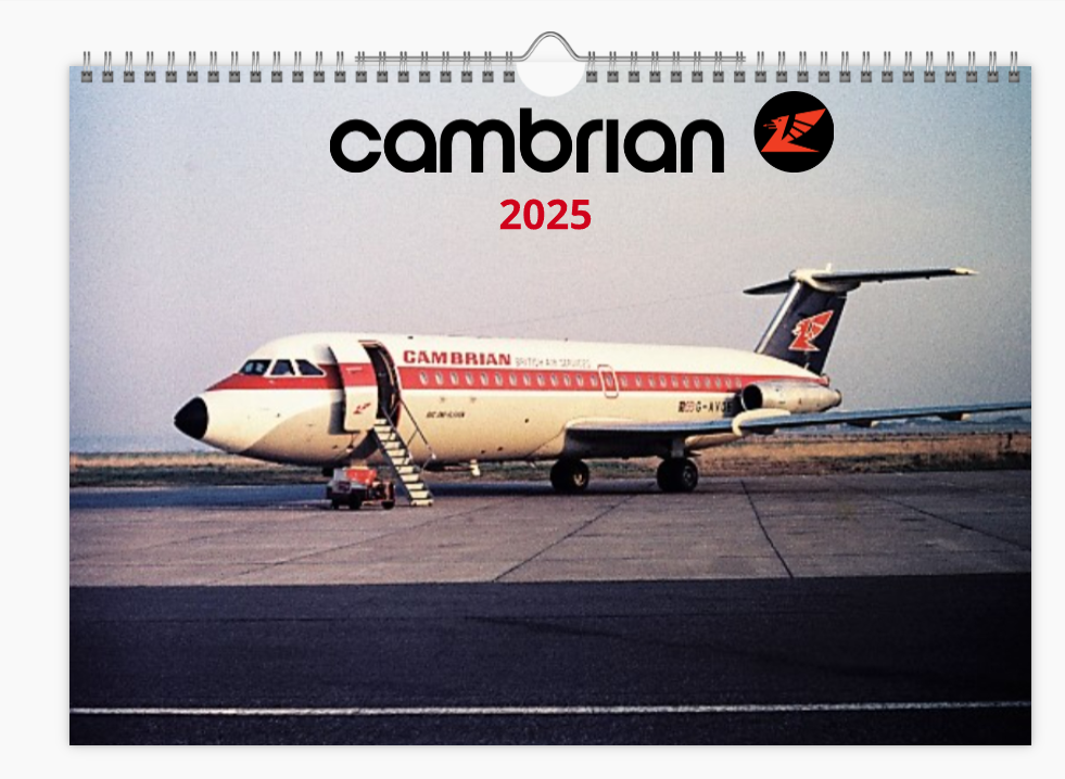 CAMBRIAN AIRWAYS 2025 Tribute Calendar A4 WALL Calendar