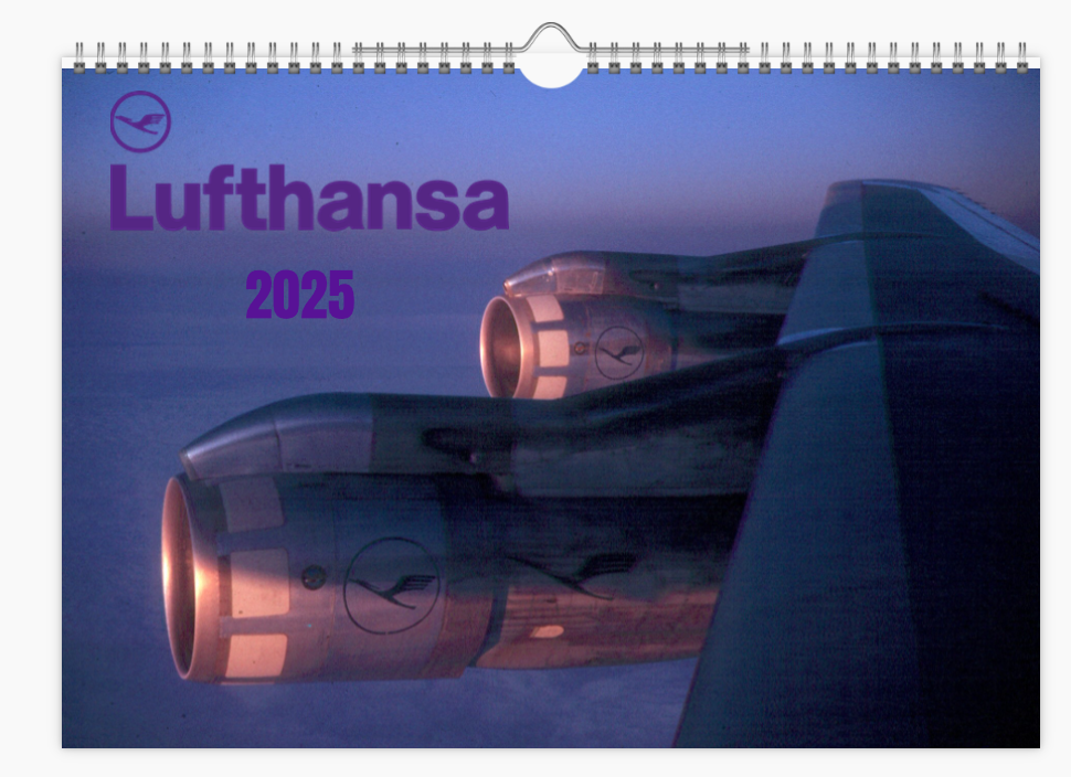 Lufthansa 2025 Aircraft Tribute Calendar A4 WALL Calendar