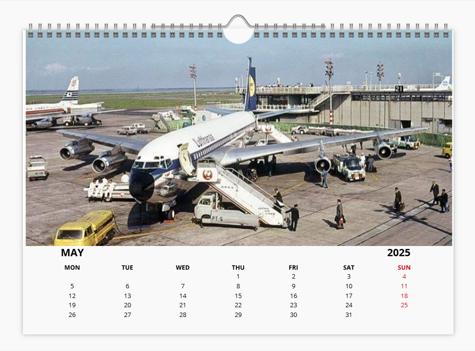 Lufthansa 2025 Aircraft Tribute Calendar A4 WALL Calendar