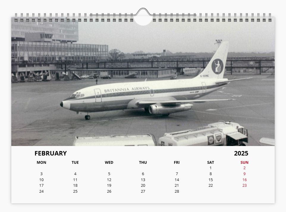 BRITANNIA AIRWAYS 2025 Tribute Calendar A4 WALL Calendar