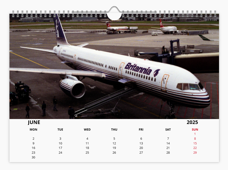 BRITANNIA AIRWAYS 2025 Tribute Calendar A4 WALL Calendar