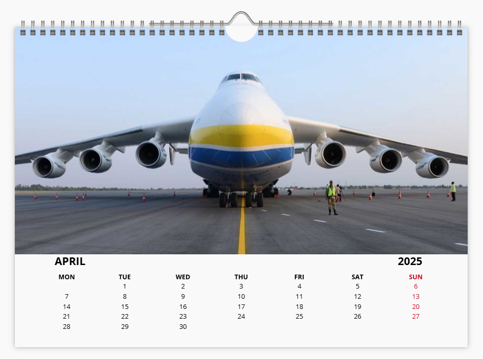 ANTONOV MYRIA 225 2025 Tribute Calendar A4 WALL Calendar