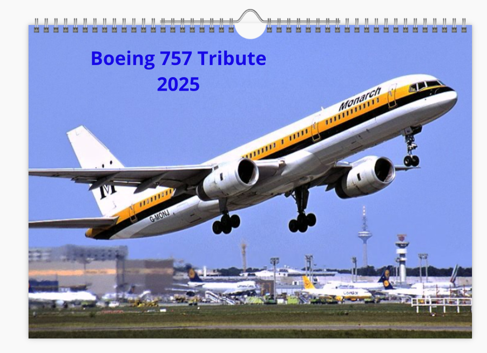 BOEING 757 2025 Tribute Calendar A4 WALL Calendar