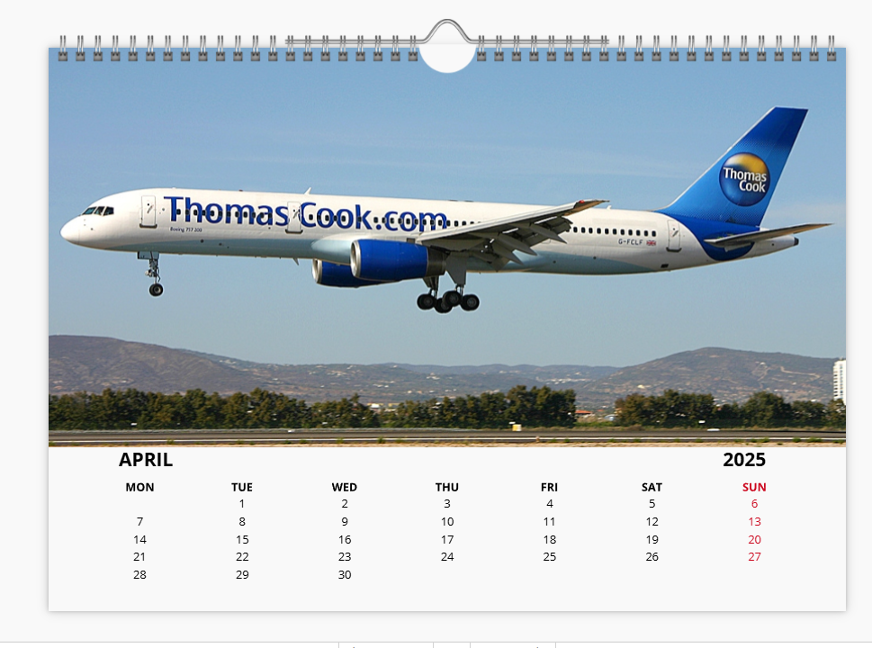 BOEING 757 2025 Tribute Calendar A4 WALL Calendar