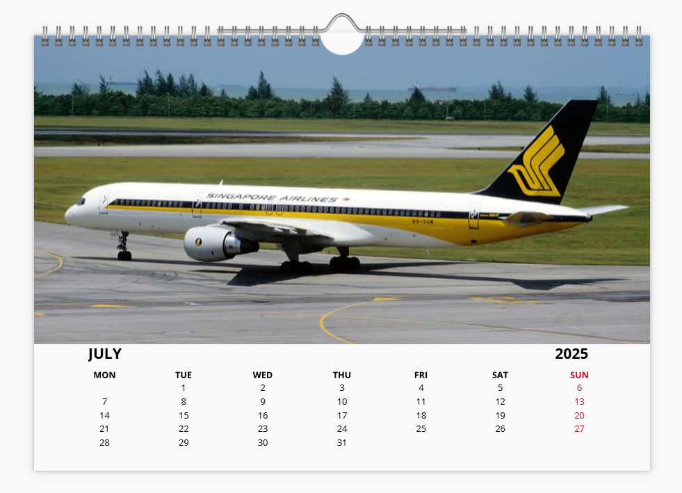 BOEING 757 2025 Tribute Calendar A4 WALL Calendar
