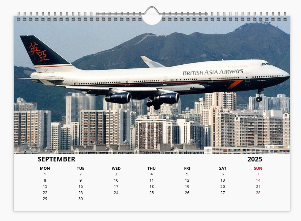 BRITISH AIRWAYS BOEING 747 QUEEN OF THE SKIES 2025 Tribute Calendar A4 WALL Calendar
