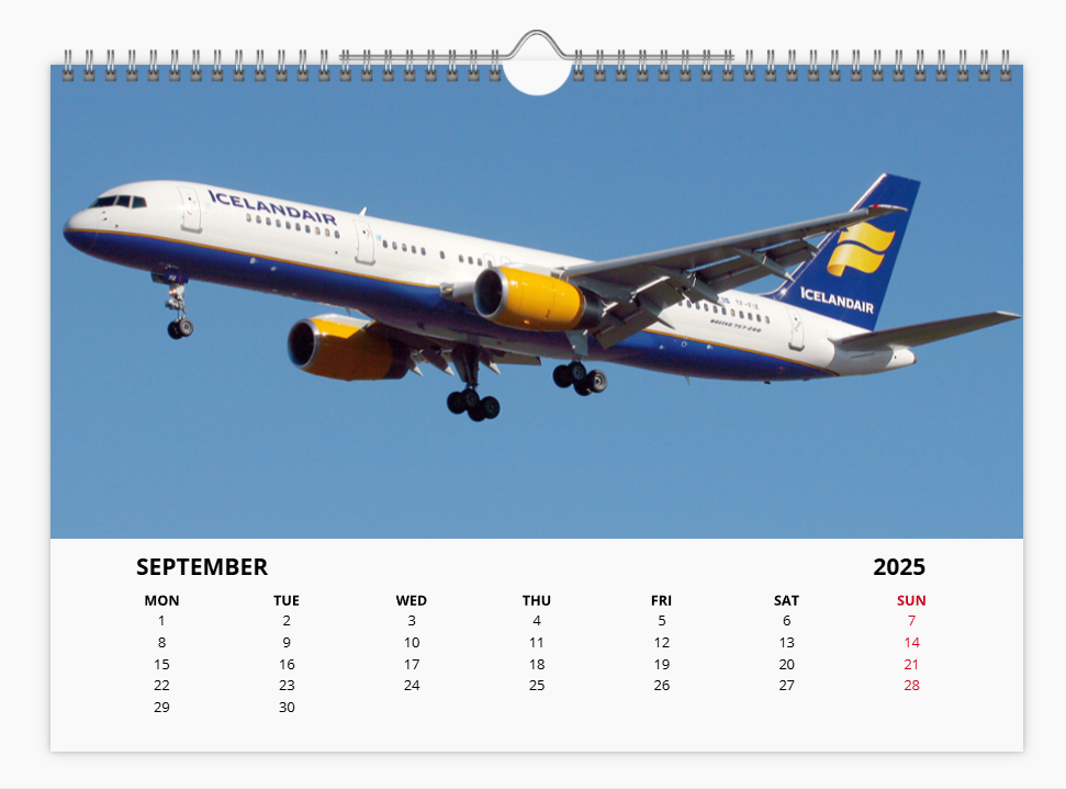 BOEING 757 2025 Tribute Calendar A4 WALL Calendar