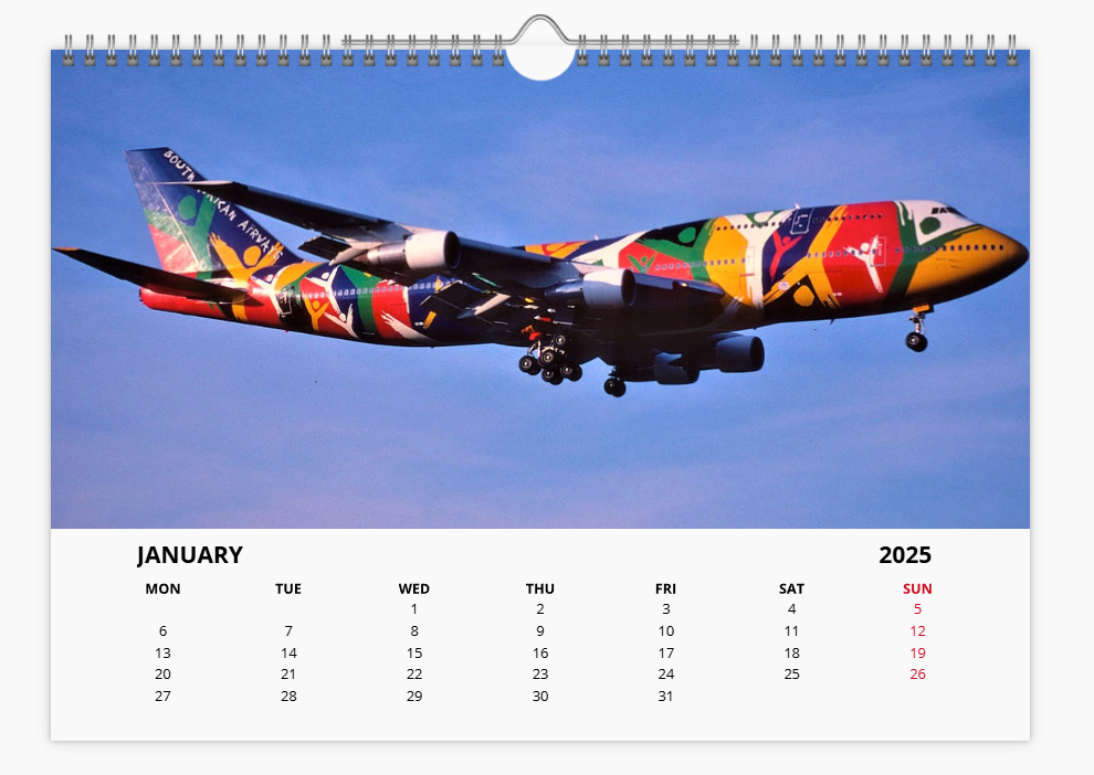 BOEING 747F FREIGHTER CARGO 2025 Tribute Calendar A4 WALL Calendar