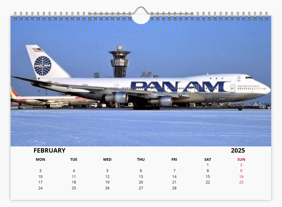 BOEING 747F FREIGHTER CARGO 2025 Tribute Calendar A4 WALL Calendar