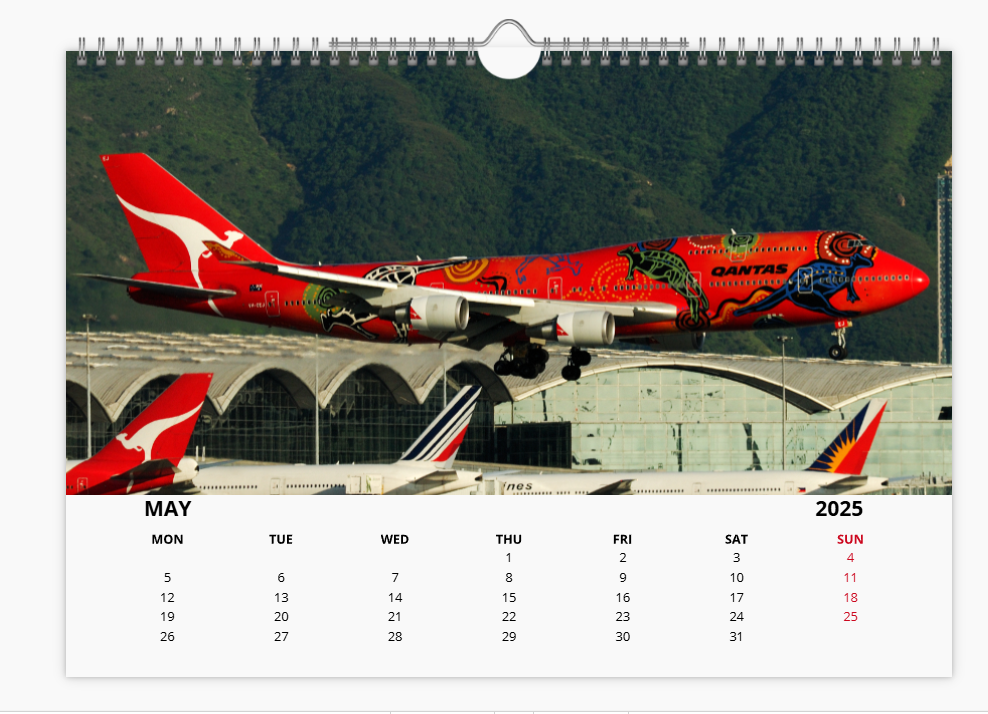 BOEING 747F FREIGHTER CARGO 2025 Tribute Calendar A4 WALL Calendar