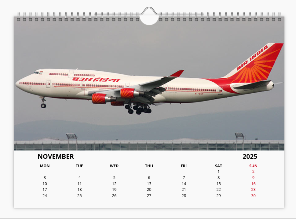 BOEING 747F FREIGHTER CARGO 2025 Tribute Calendar A4 WALL Calendar