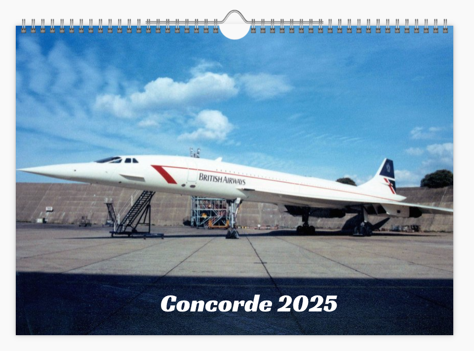 CONCORDE 2025 Tribute Calendar A4 WALL Calendar BA AF SQ