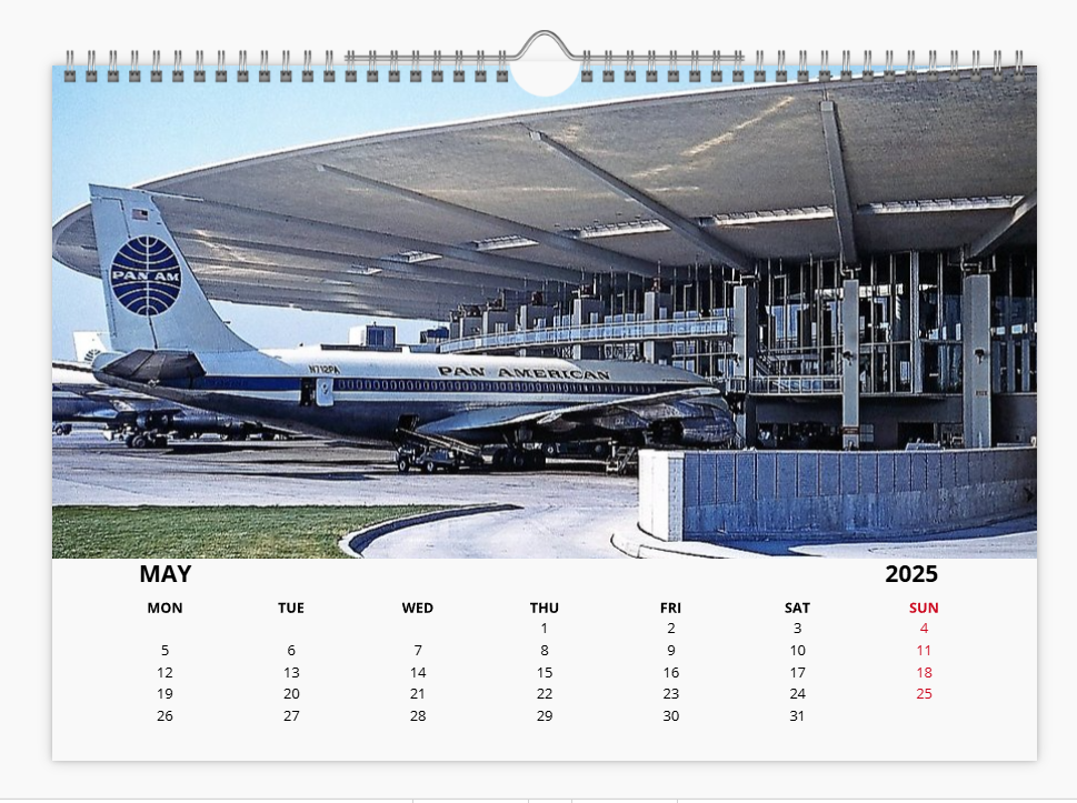 PAN AM Pan American World Airways 2025 Aircraft Tribute Calendar A4 WALL Calendar