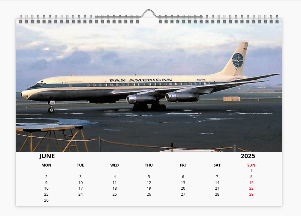 PAN AM Pan American World Airways 2025 Aircraft Tribute Calendar A4 WALL Calendar