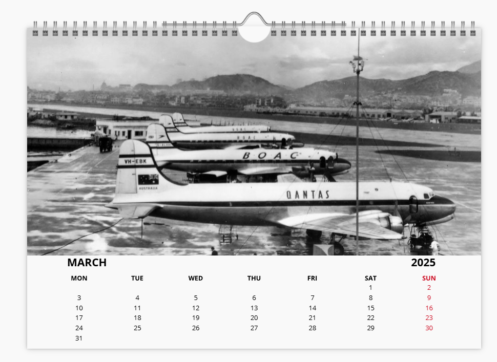 KAI TAK HONG KONG Airport 2025 Tribute Calendar A4 WALL Calendar