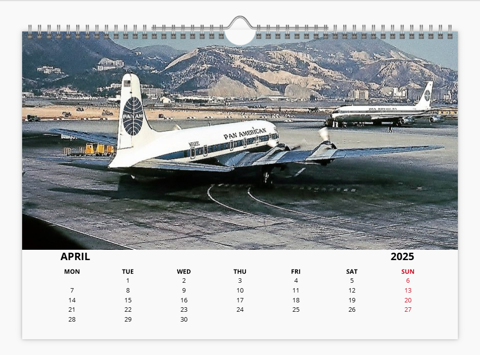 KAI TAK HONG KONG Airport 2025 Tribute Calendar A4 WALL Calendar