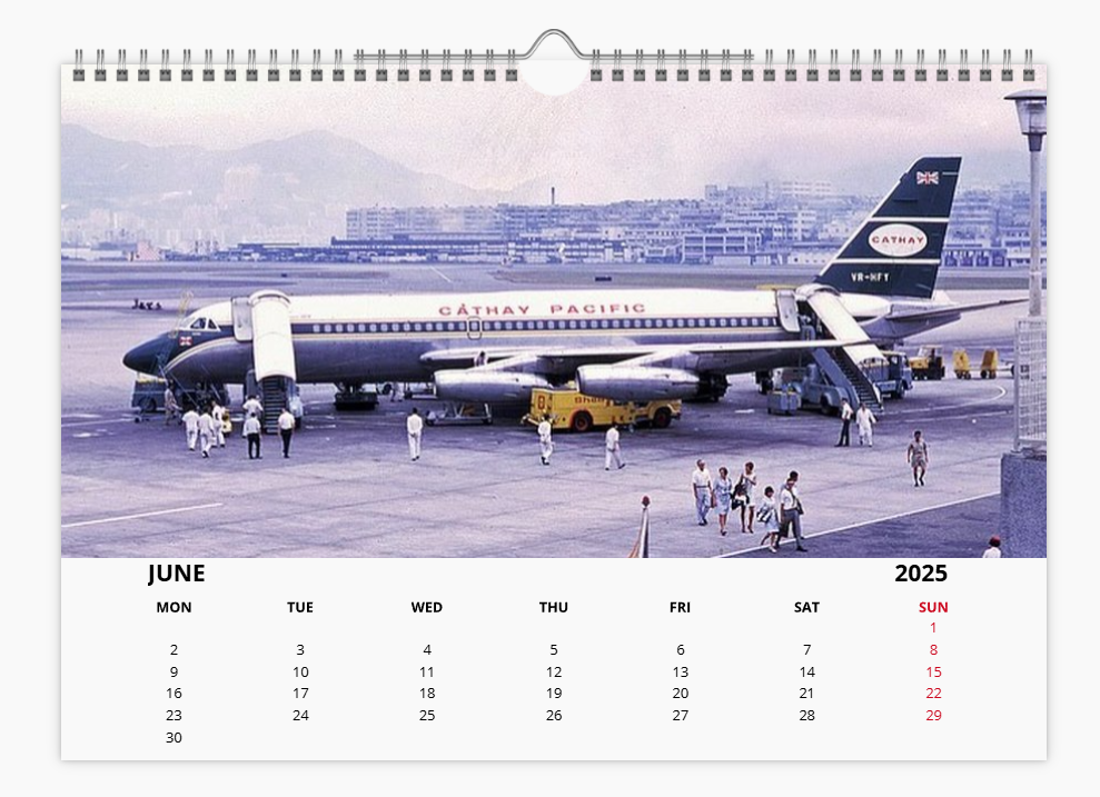 KAI TAK HONG KONG AIRPORT 2025 Tribute Calendar A4 WALL Calendar