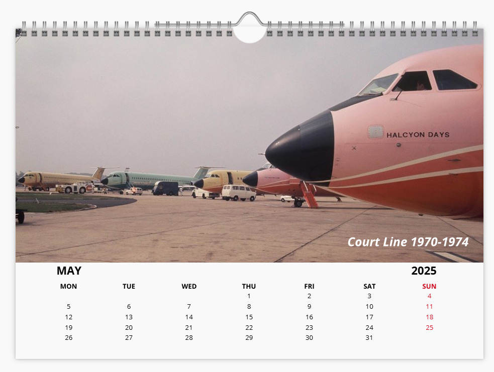 British Independent Airlines of the past 2025 Aircraft Tribute Calendar A4 WALL Calendar