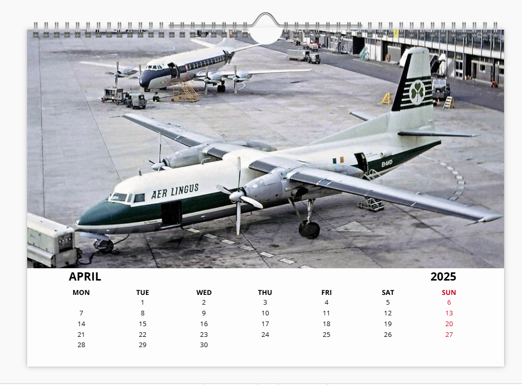AER LINGUS 2025 Tribute Calendar Wall Calendar A4 Landscape