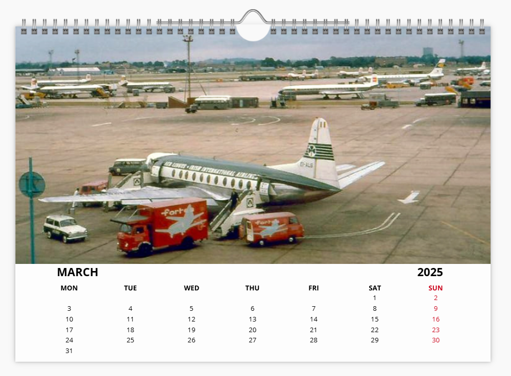 AER LINGUS 2025 Tribute Calendar Wall Calendar A4 Landscape