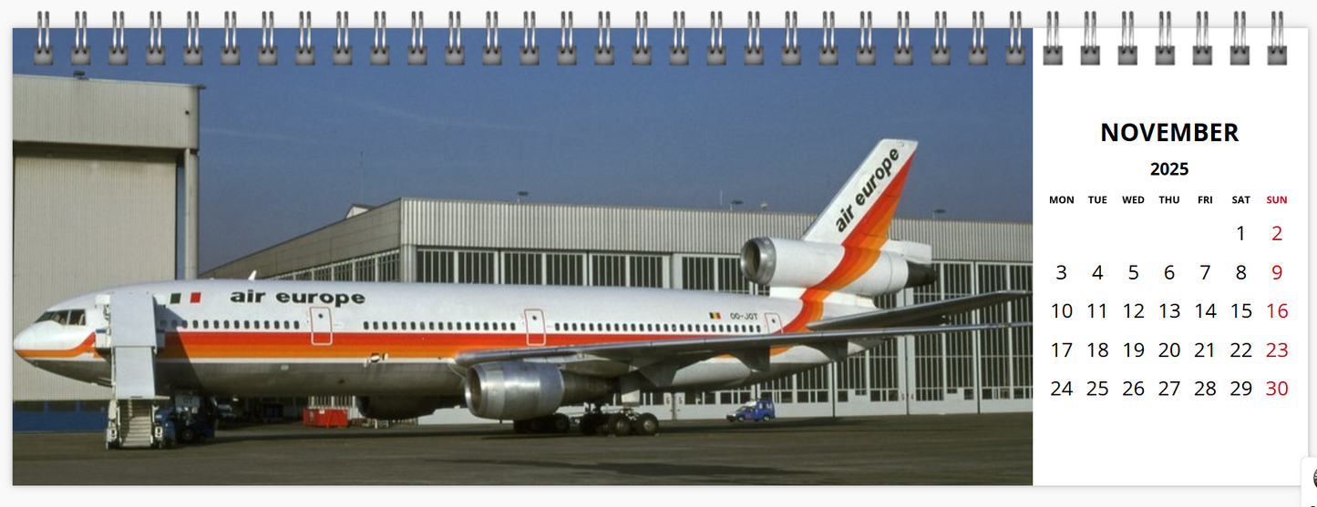 air europe 2025 Tribute Calendar LARGE DESK Calendar