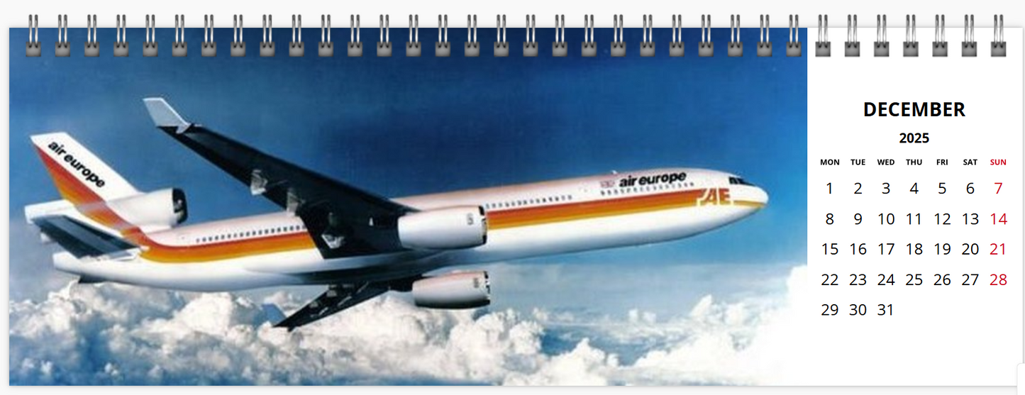 air europe 2025 Tribute Calendar LARGE DESK Calendar