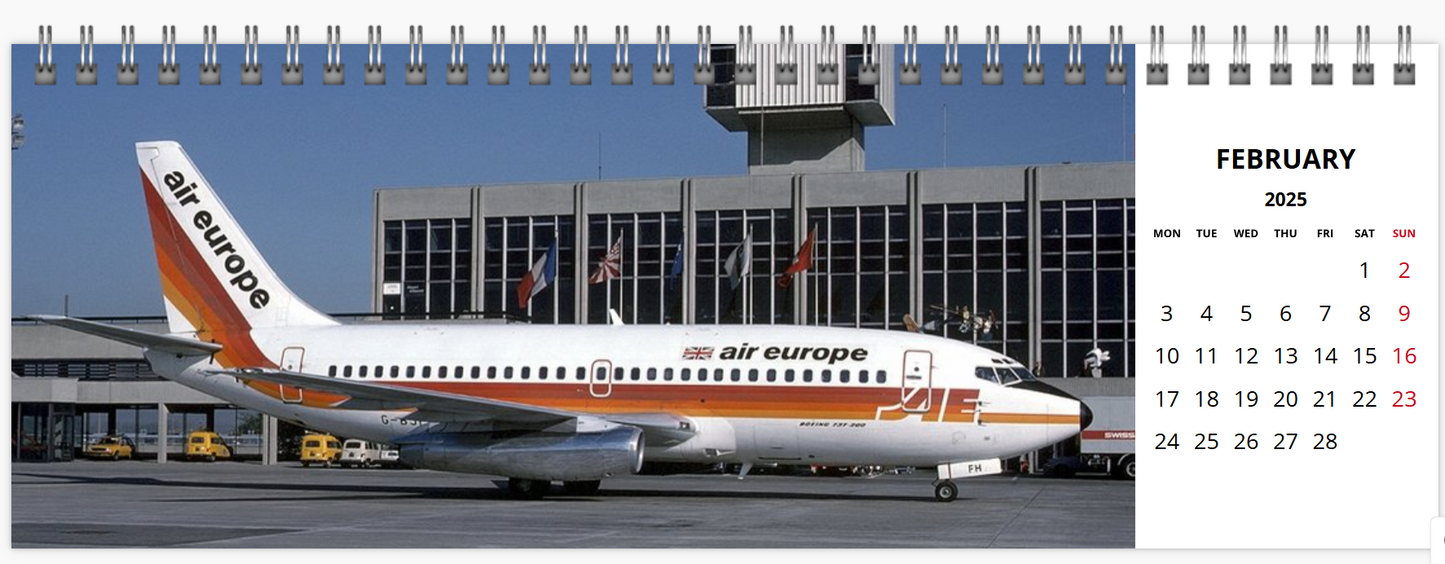 air europe 2025 Tribute Calendar LARGE DESK Calendar