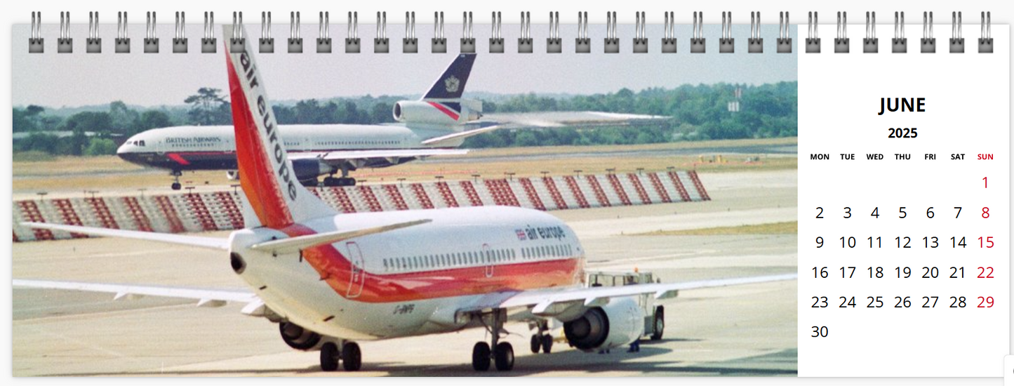air europe 2025 Tribute Calendar LARGE DESK Calendar