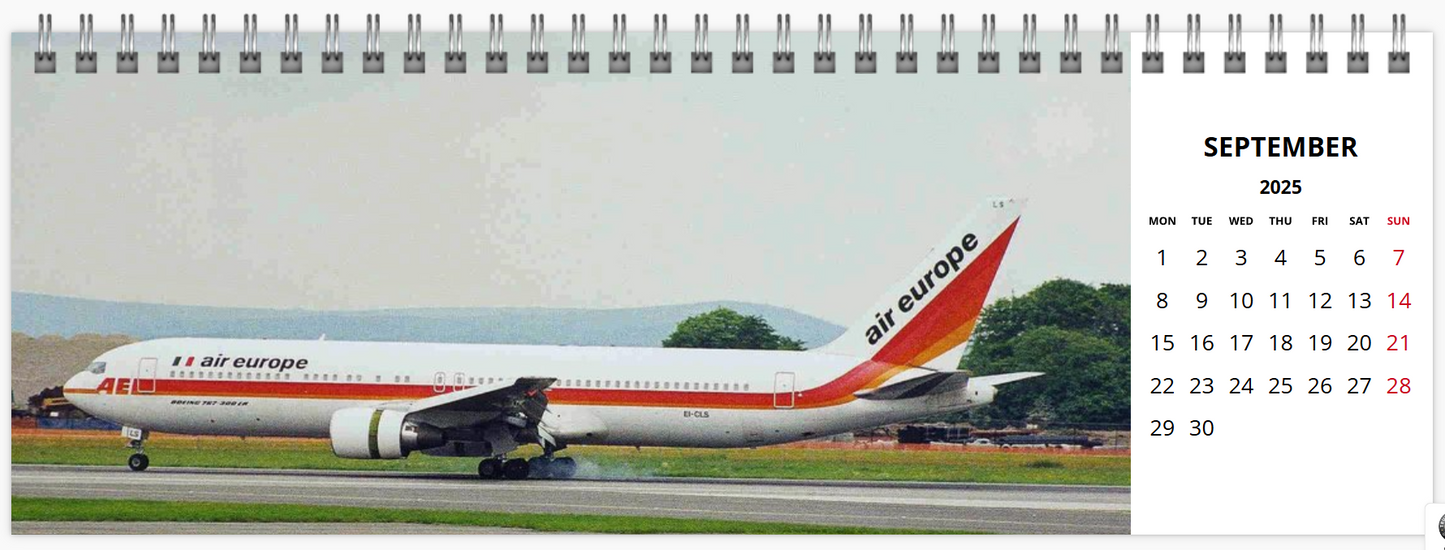 air europe 2025 Tribute Calendar LARGE DESK Calendar