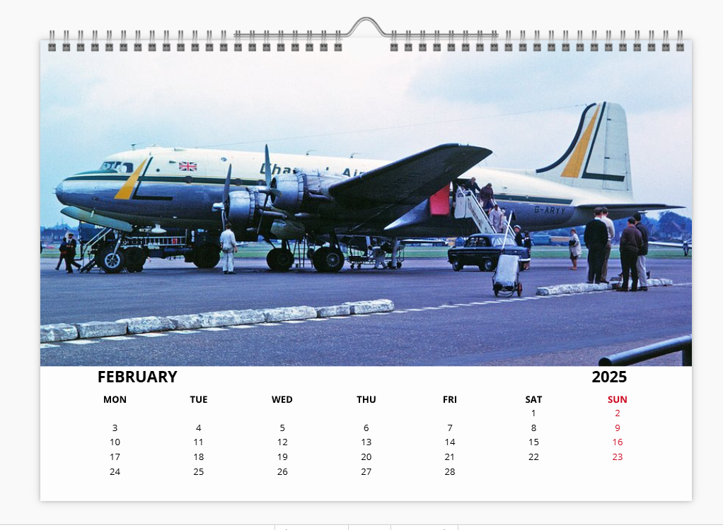 CHANNEL AIRWAYS 2025 Tribute Calendar A4 WALL Calendar