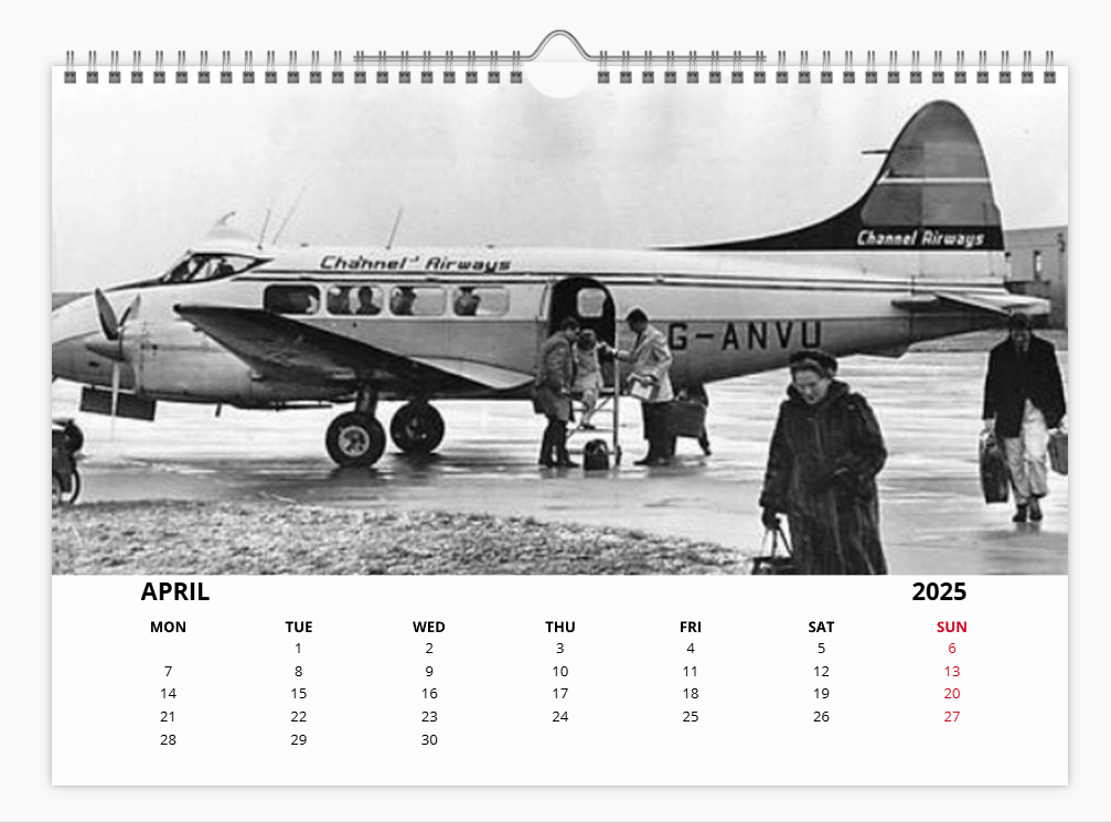 CHANNEL AIRWAYS 2025 Tribute Calendar A4 WALL Calendar